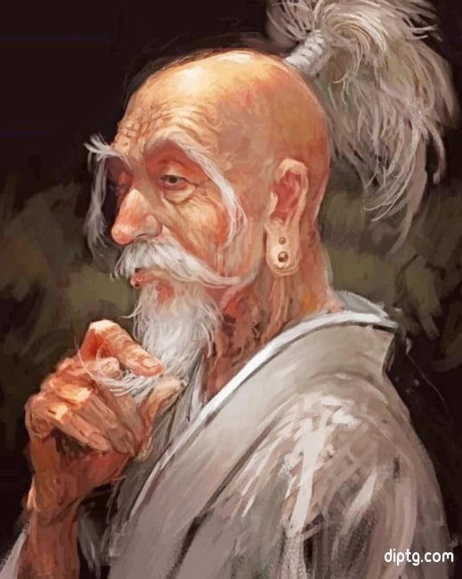 Badass Old Man Anime Painting By Numbers Kits.jpg