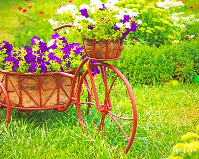 Bicycle Garden Flower Painting By Numbers Kits.jpg