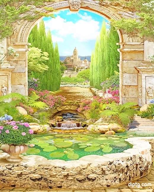 Beautiful Ancient Garden Painting By Numbers Kits.jpg