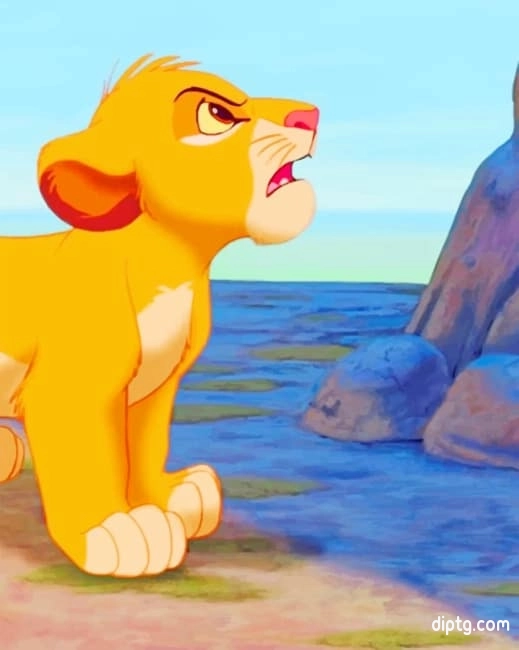 Angry Lion King Cub Painting By Numbers Kits.jpg