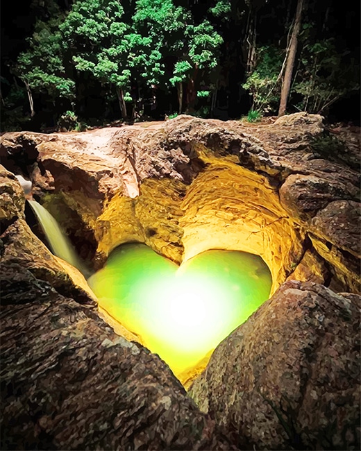 Green Natural Heart Shaped Painting By Numbers Kits.jpg